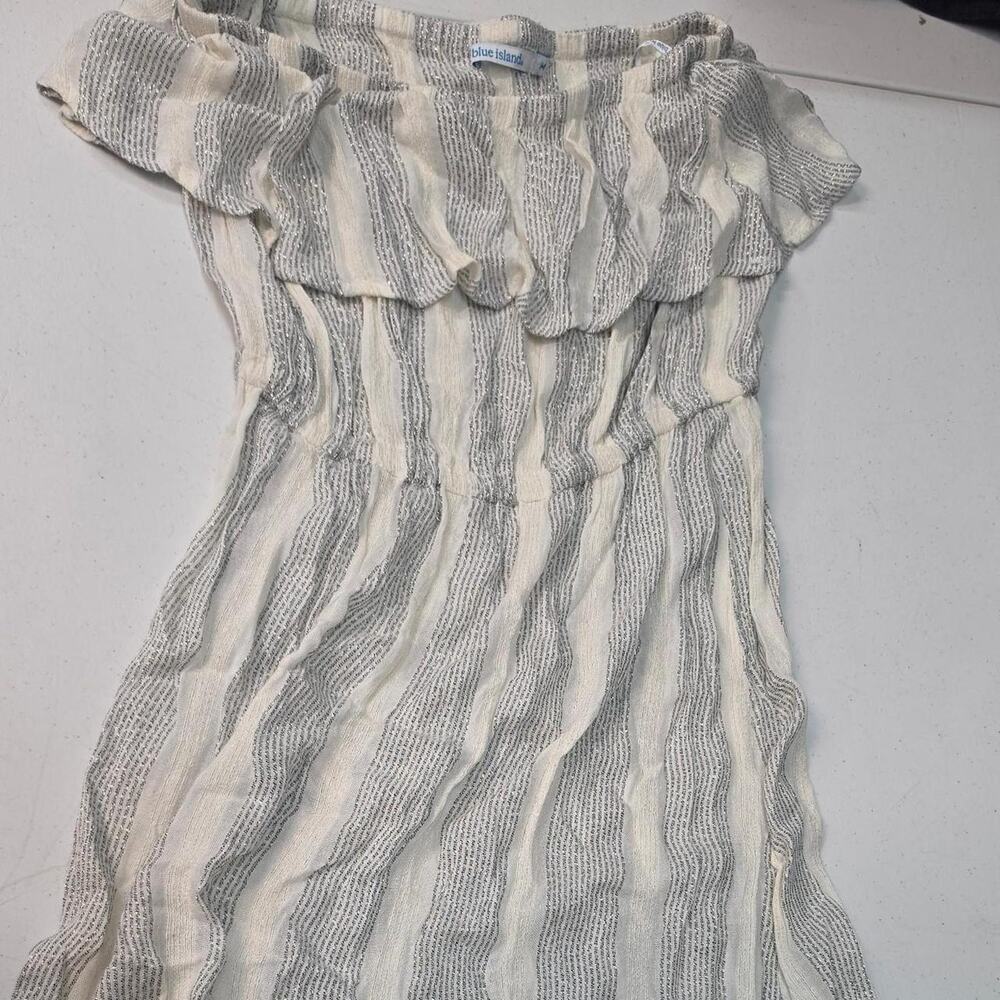 Blue island striped metallic off